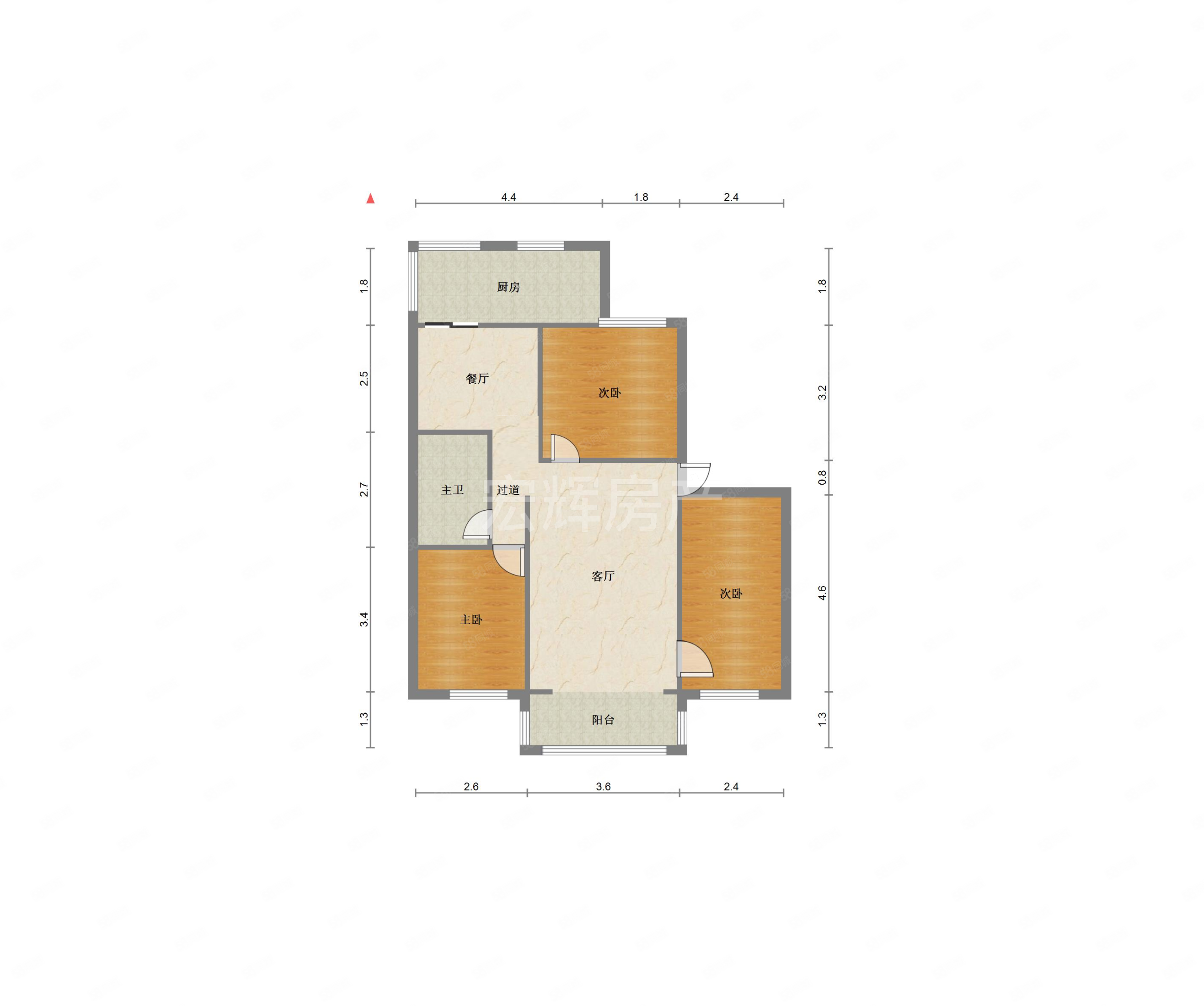 兰铁福苑小区3室2厅1卫75㎡南北95万