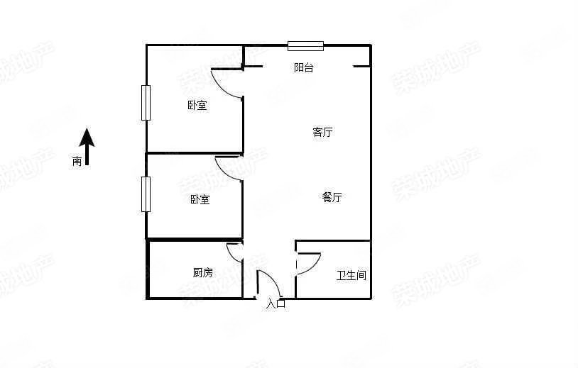 都市名典2室2厅1卫81.81㎡西南53万