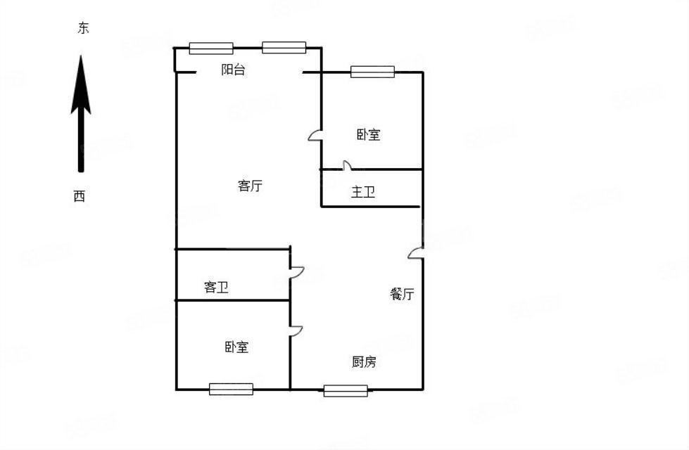 电塔家园2室1厅1卫141.24㎡东西95万