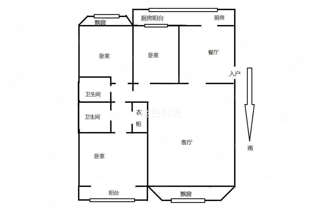 京溪小區(qū)3室2廳2衛(wèi)136.88㎡南北88萬
