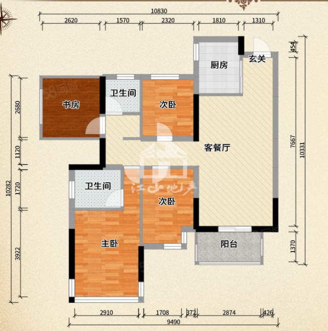 荣和悦澜山4室2厅2卫90.57㎡南115万