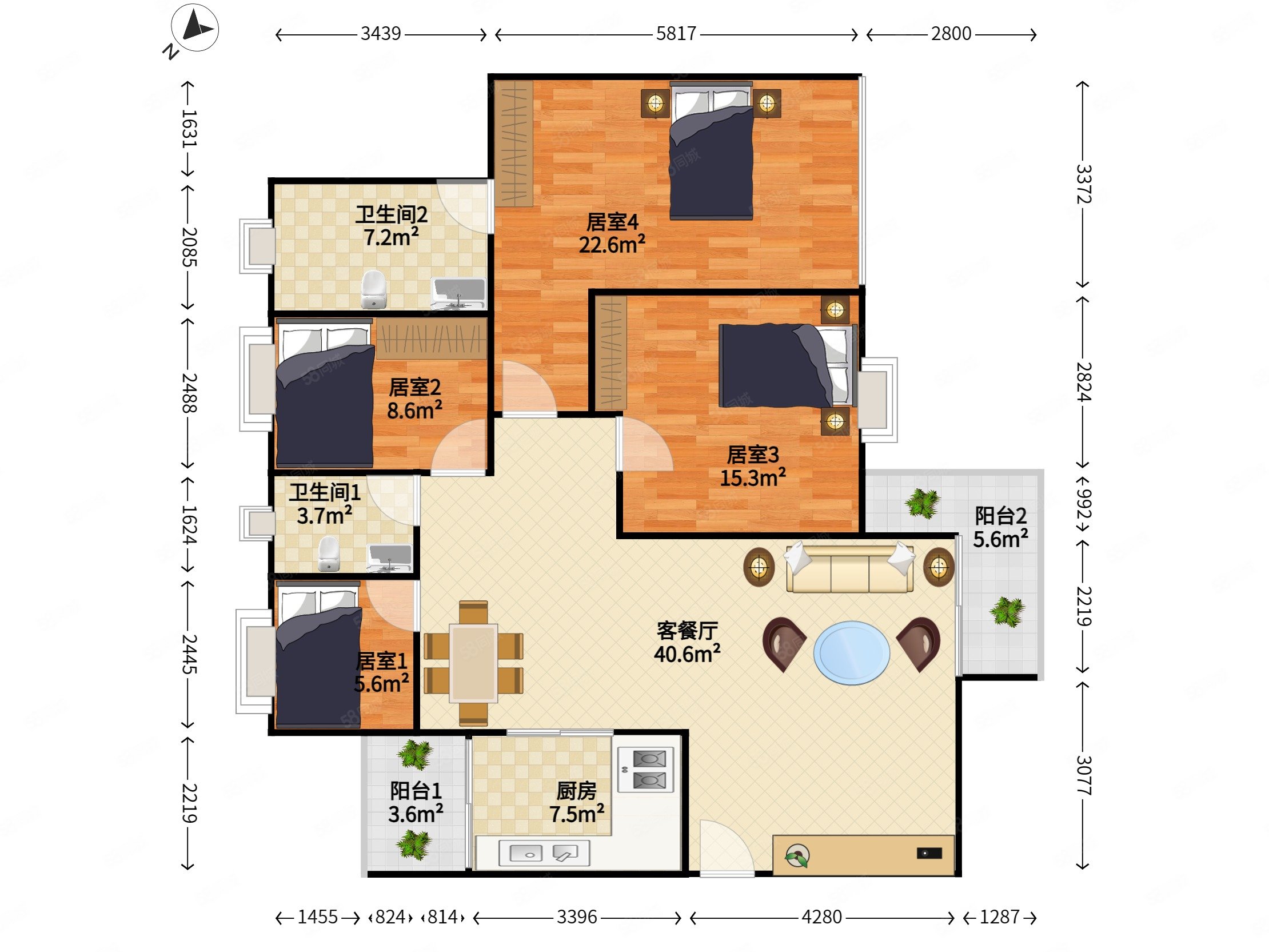 天然居 得房率高 高楼层视野无遮挡 医疗配套成熟 环境好
