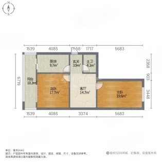 元和街14,15号小区2室1厅1卫81.52㎡南北68万