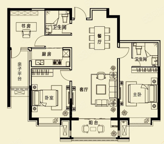 山煤上德府 楼层 三阳户型 钥匙已领契税已交 御东二中