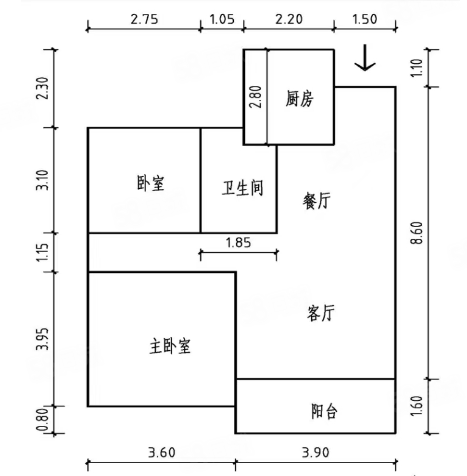 中江陶然水岸2室2厅1卫93㎡南北52万