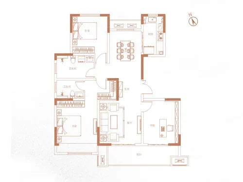 建业嵩岳府3室2厅2卫135㎡南北91.8万