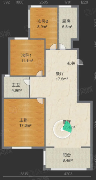 凤凰梧桐苑3室1厅1卫88㎡南北43万