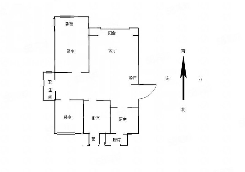 嘉华帕醍欧3室2厅1卫117.06㎡南北105万