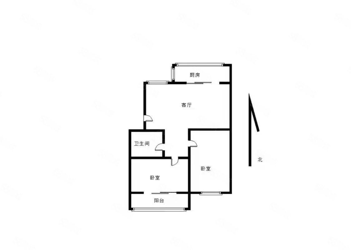 瑞泰嘉园2室2厅1卫95㎡南北70万