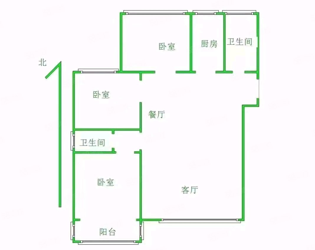 领秀世纪城3室2厅2卫133.63㎡南北117万