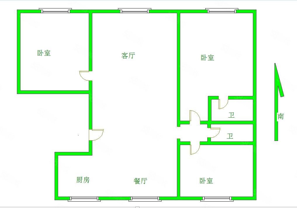 百旺家园C区3室2厅2卫125㎡南北56万