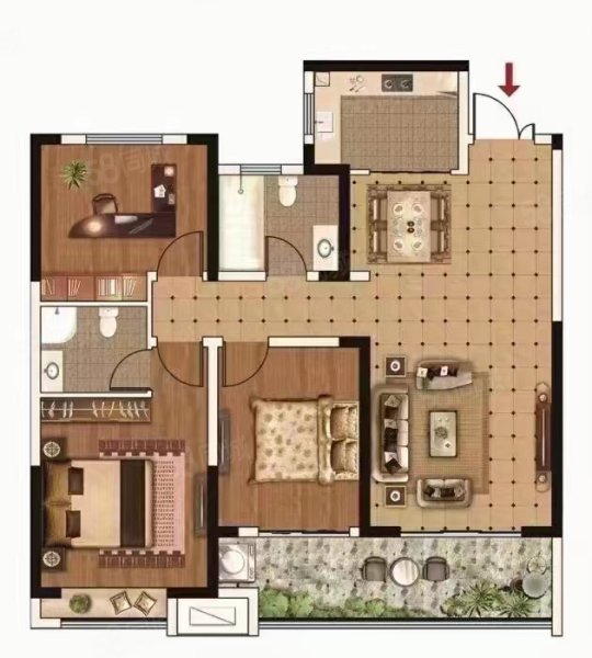 喜迎门南区3室2厅2卫136.21㎡南北64万