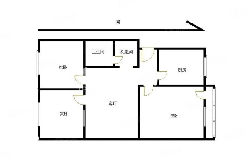 滨河小区(平谷)3室1厅1卫78㎡南北162万