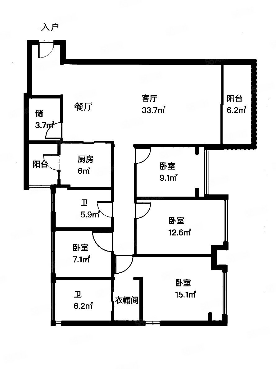 九洲海誉居4室2厅2卫151.39㎡东南1380万