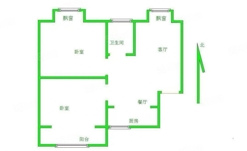嘉兴青年新城2室2厅1卫80㎡南北68万