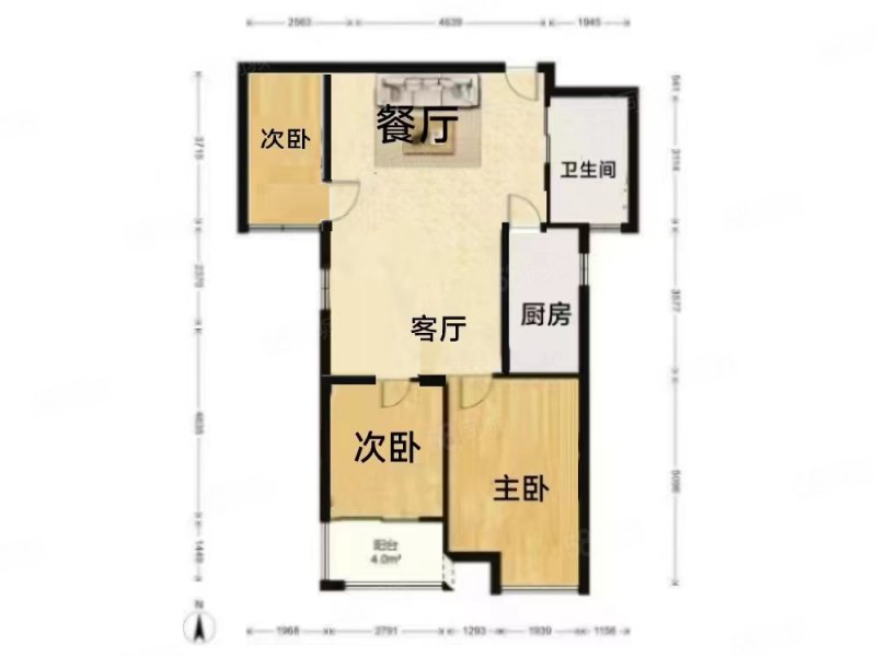 滨湖和园3室2厅1卫102.1㎡南北170万