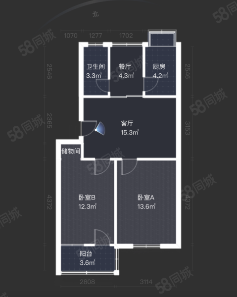 天桥社区2室1厅1卫69.77㎡西南28万