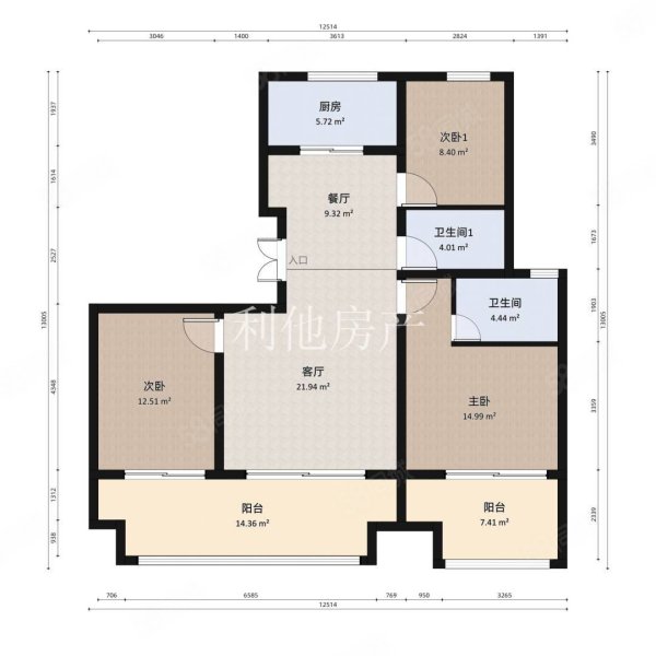 建投金桂湾3室2厅1卫118㎡南北50万