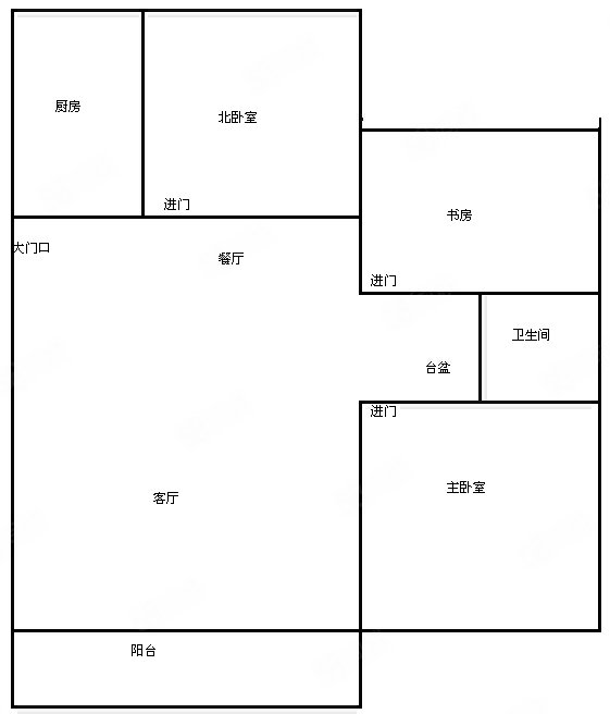 新加花园3室2厅1卫102㎡南北368万