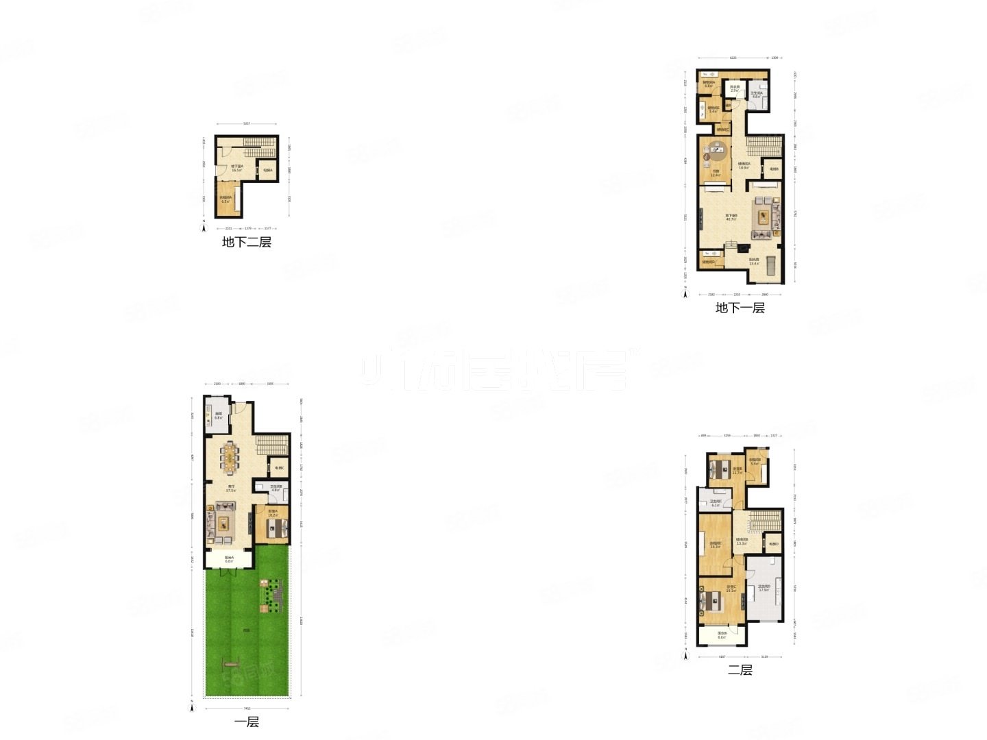 紫禁壹號(hào)院北院3室2廳3衛(wèi)257㎡南北1980萬