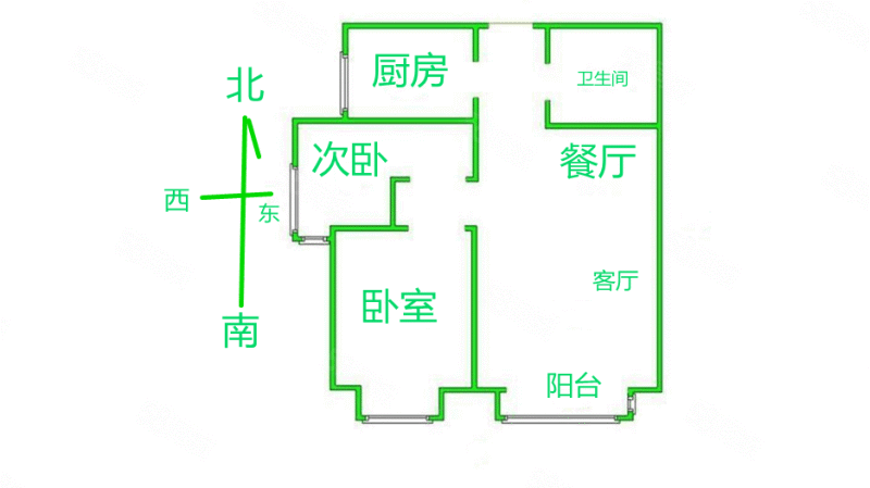 安居东城首府2室2厅1卫97㎡南北119万