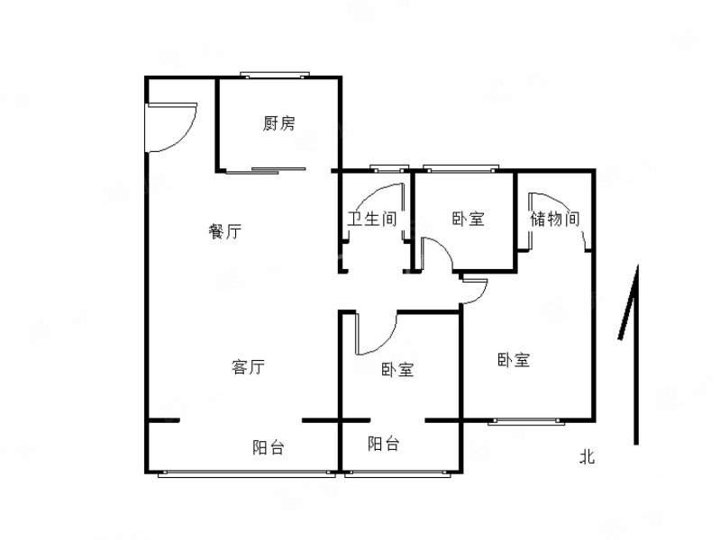 中梁鹰城壹号院3室2厅1卫125㎡东89万