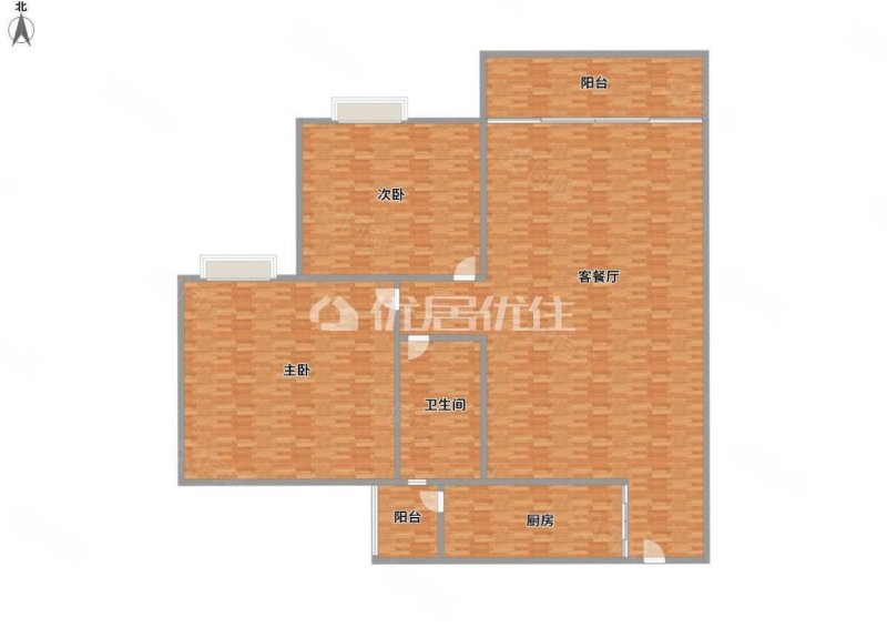 蓝山上城2室2厅1卫87.88㎡北120万