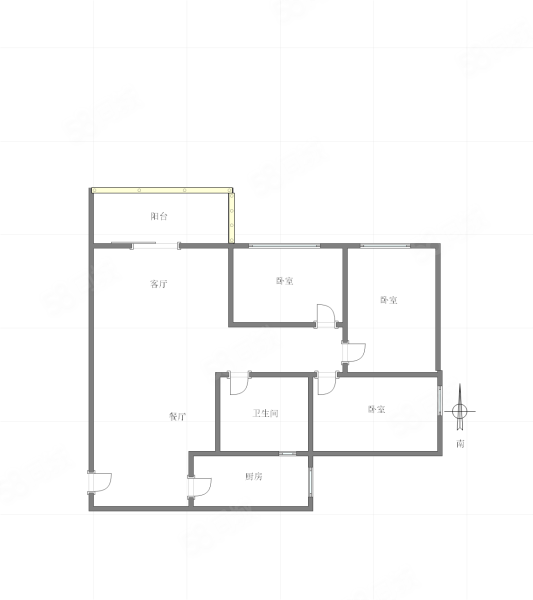 山水天成3室1厅1卫89.42㎡南88万