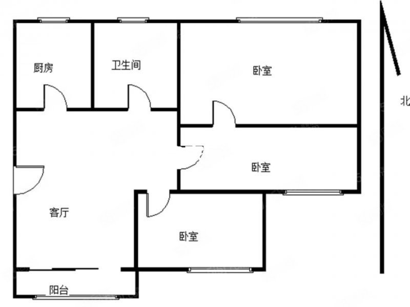 诺水云天3室2厅1卫99㎡南北47万