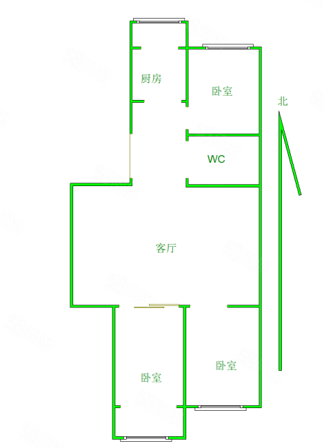 湖光小区南区3室1厅1卫86.24㎡南北200万