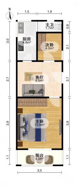 贤士二路住宅小区2室1厅1卫55㎡南北37万