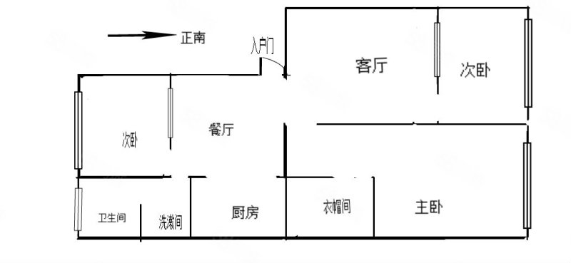 台北二路2-8号小区3室2厅1卫79.5㎡南北106万