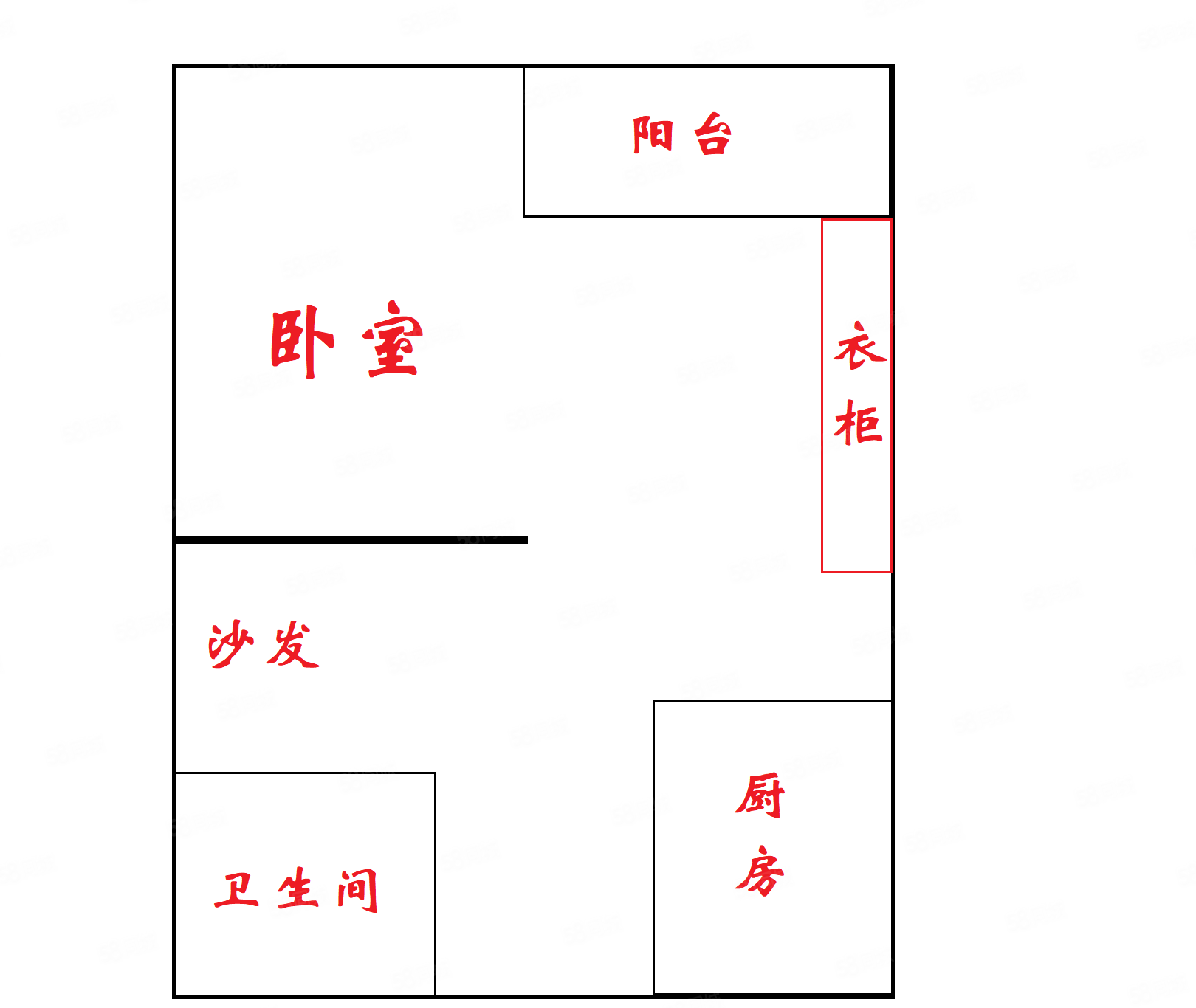 中海寰宇天下3室2厅2卫63.92㎡南78万