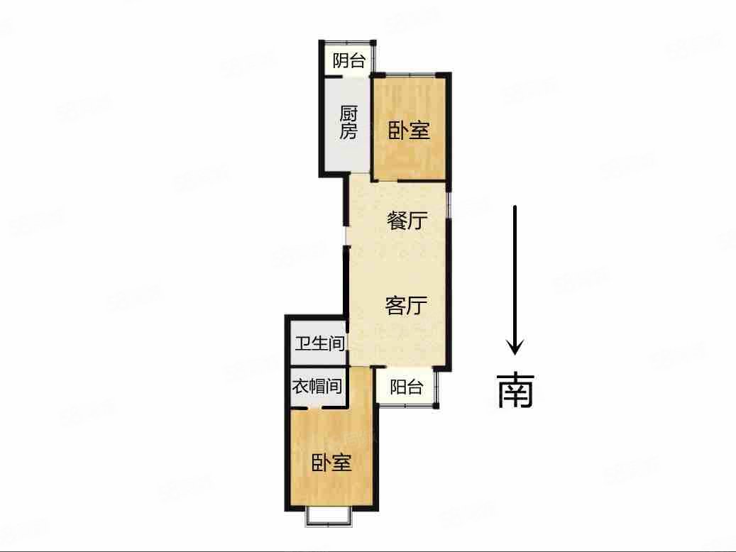 绿苑豪庭2室2厅1卫111.19㎡南北96万