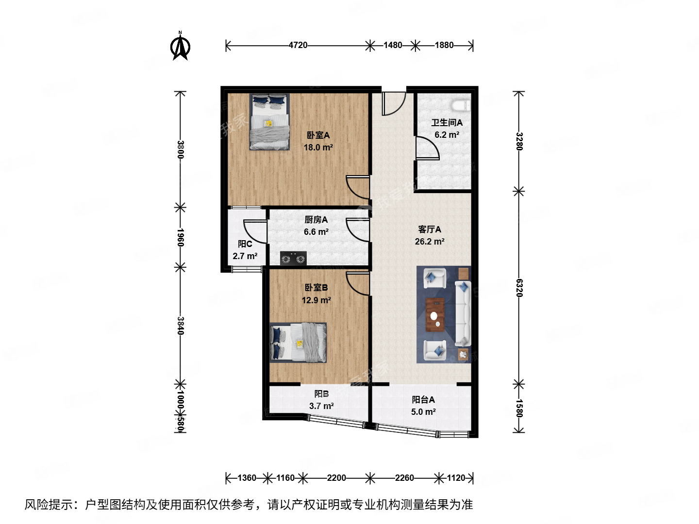 銀河灣2室1廳1衛(wèi)103.37㎡南788萬(wàn)