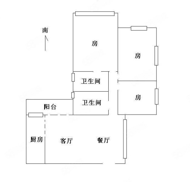 淘金华庭3室2厅2卫116.3㎡南880万