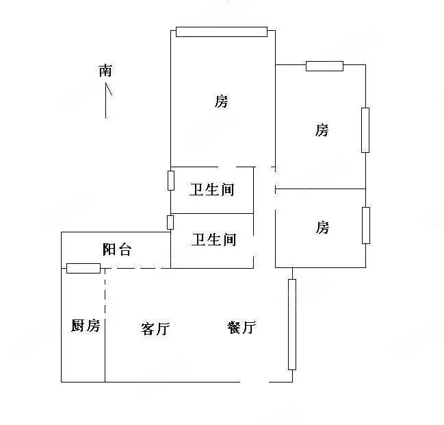 淘金华庭3室2厅2卫116.3㎡南880万