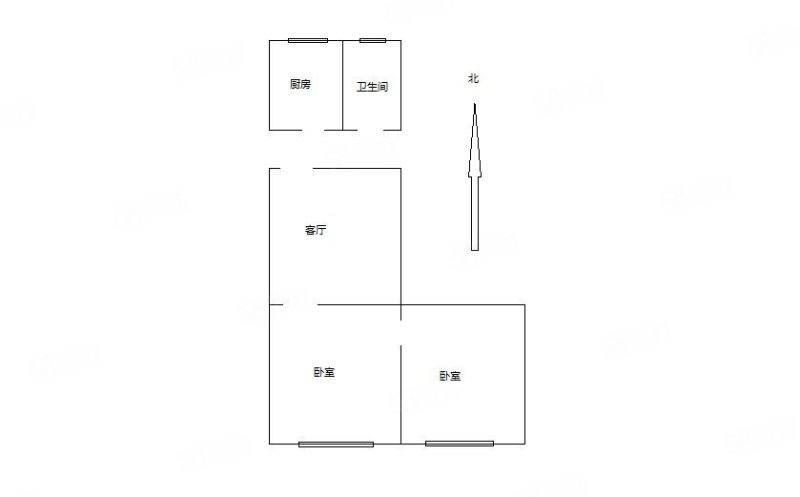 合作路公安厅宿舍2室1厅1卫55㎡南北90万