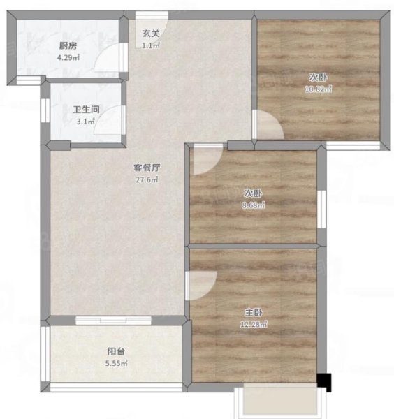 丰和园三期3室2厅2卫103.5㎡南北116万