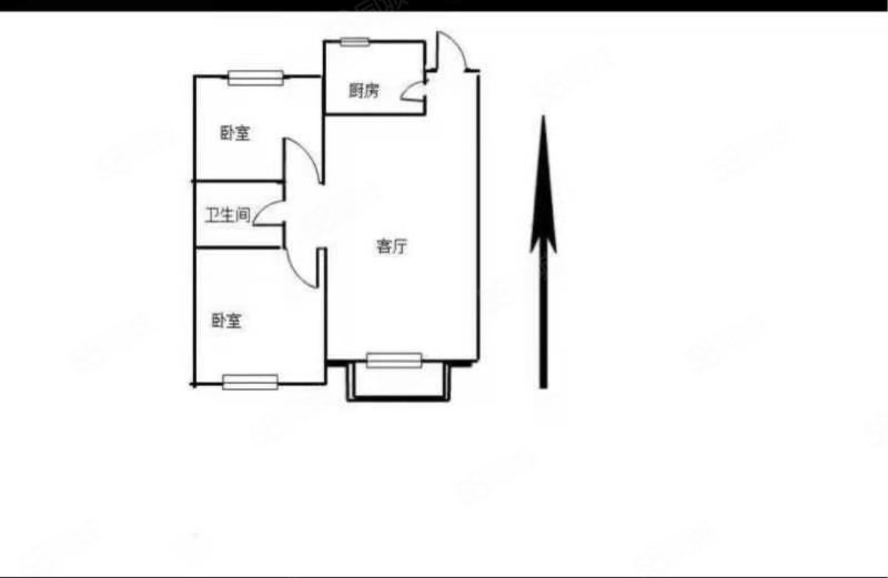 恒大名都2室2厅1卫82.86㎡南北66万