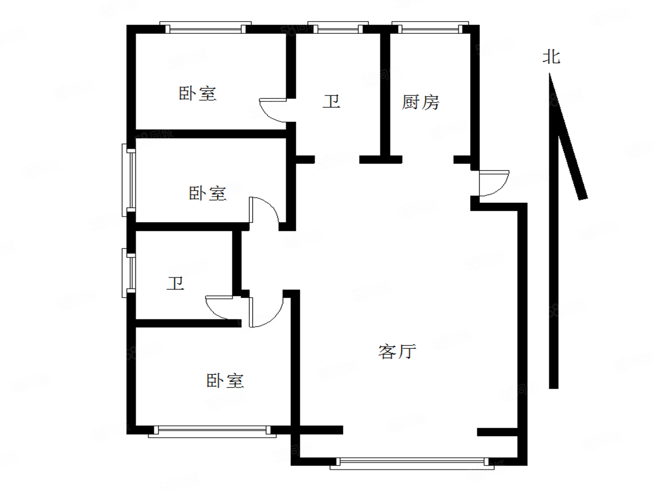 南北通透三居 免大税 随时看房 价格可议,上善颐园沁芳苑-廊坊58同城