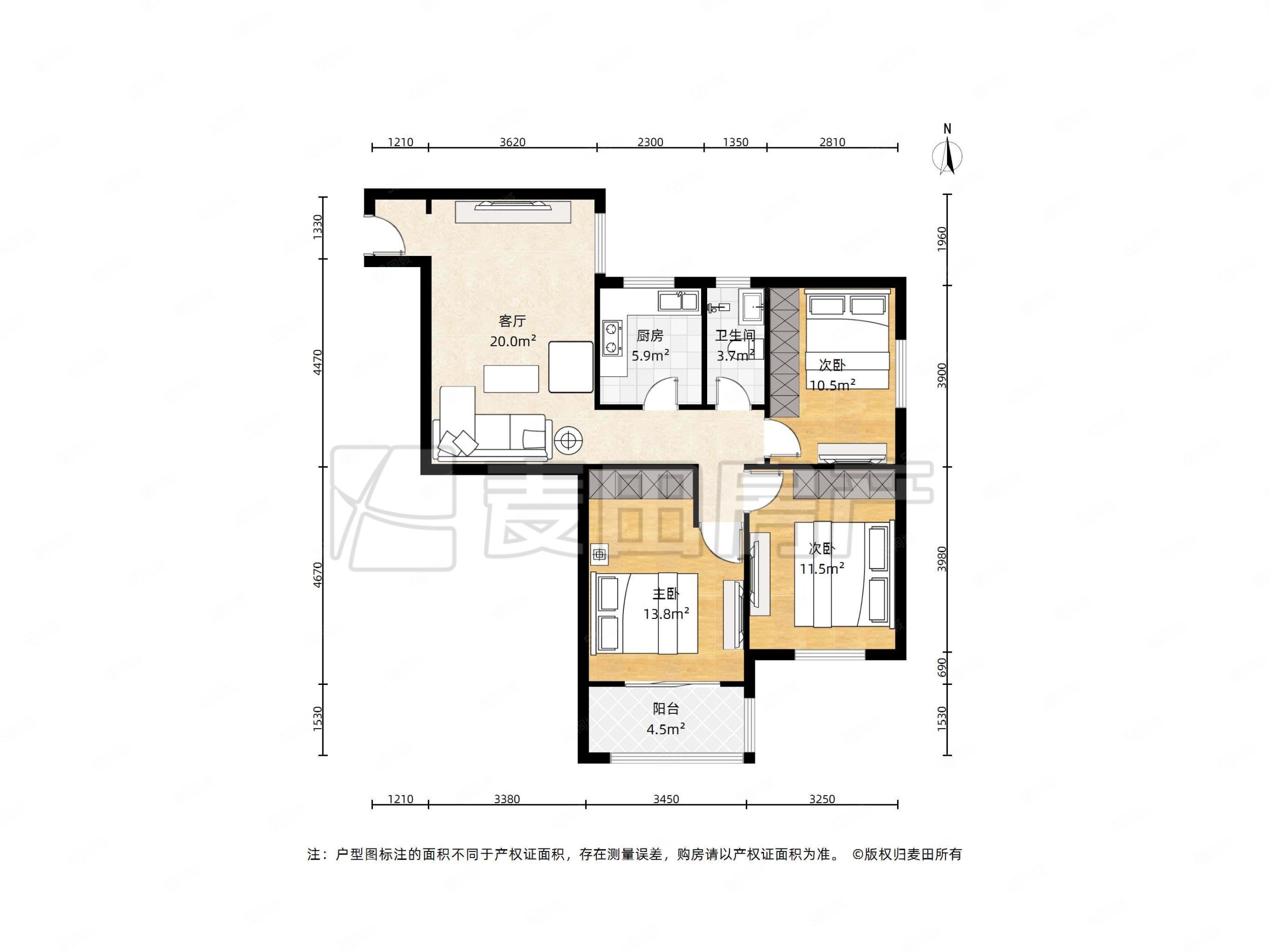 慧忠北里3室1廳1衛(wèi)97.87㎡東南578萬(wàn)