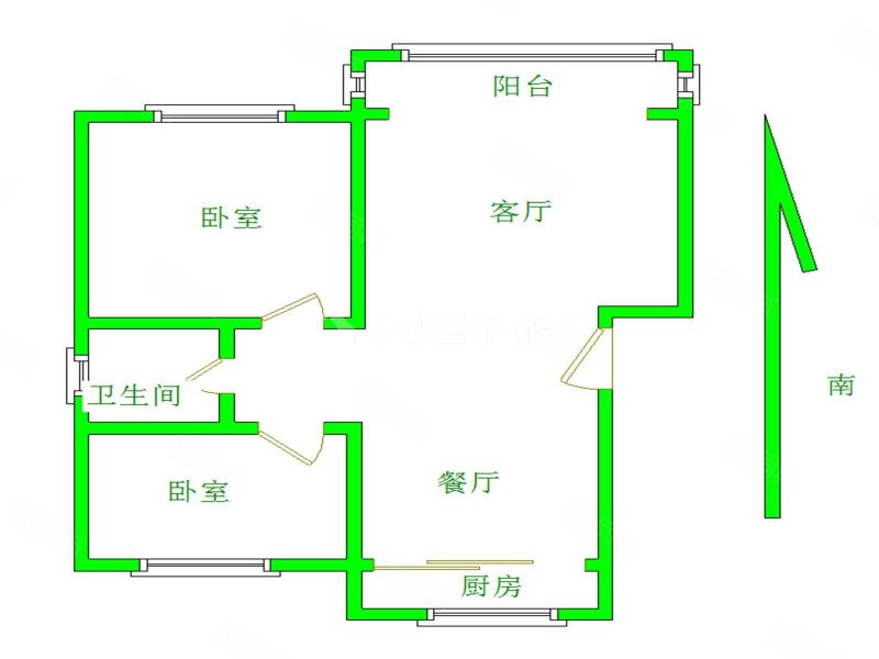 新华园小区2室2厅1卫89㎡南北107万