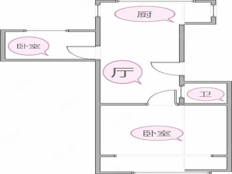 民权北六街(21中广电中心)2室1厅1卫58.88㎡南北121万