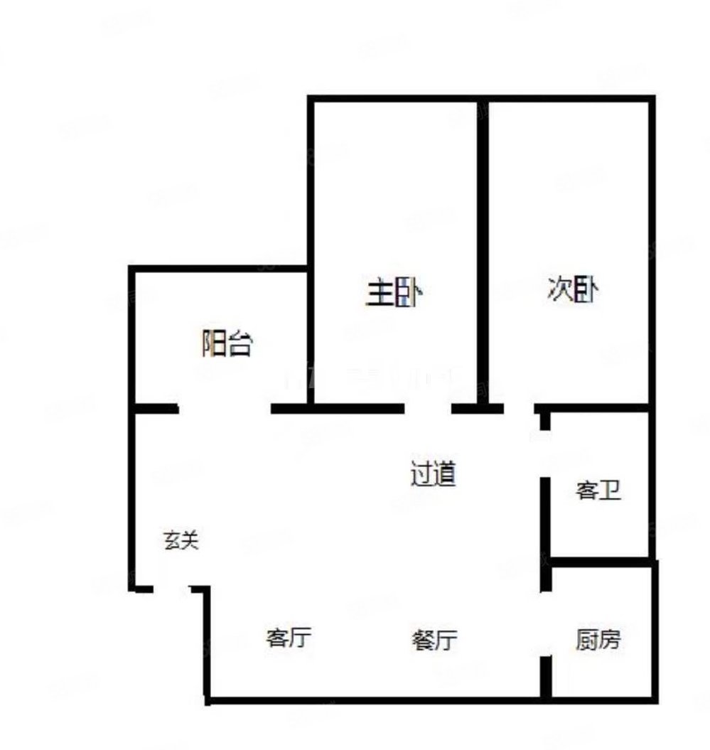 沙面新城2室1厅1卫75.41㎡南122万