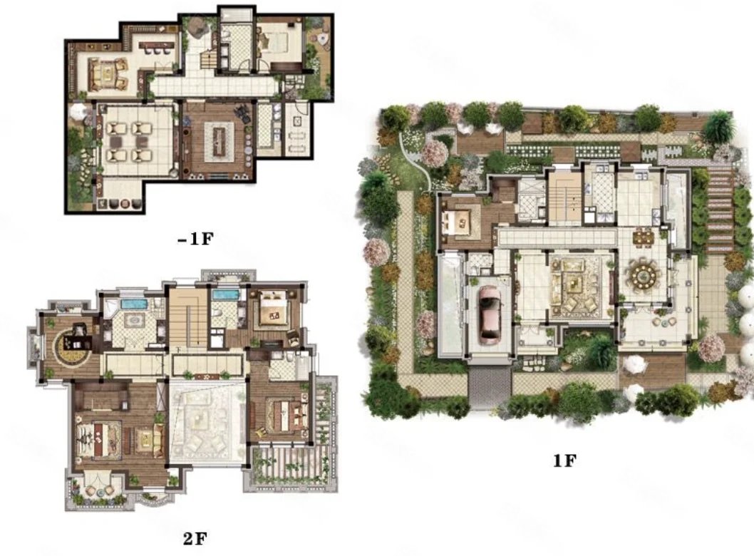 山水黔城别墅独栋带超大花园南北通透精装修