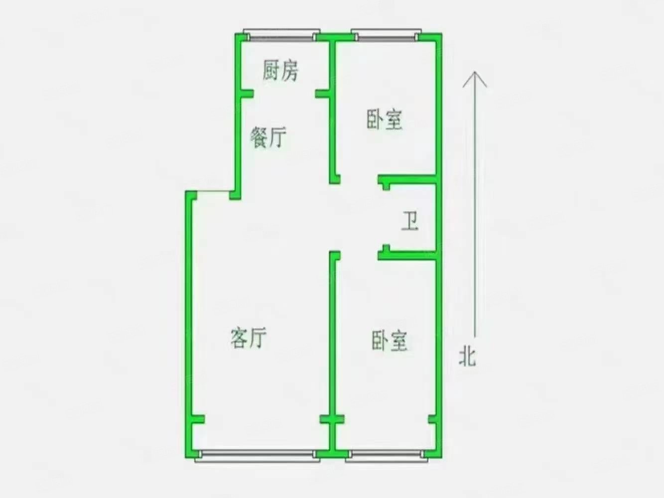 兴桐鑫城一区2室2厅1卫92㎡南北68万