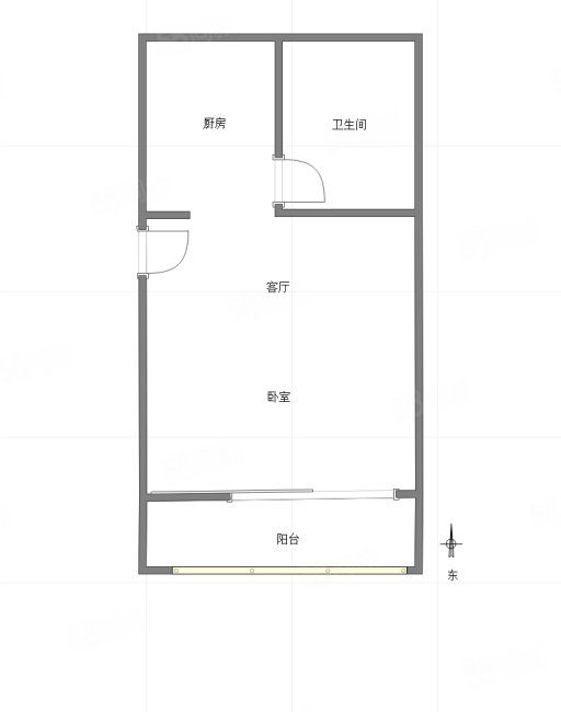 中渝春华秋实(商住楼)1室1厅1卫42㎡东27万