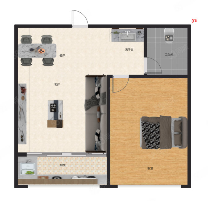 先进街小区2室1厅1卫48㎡南北52万