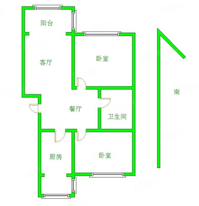 西泽园北区2室2厅1卫96.62㎡南北74.5万